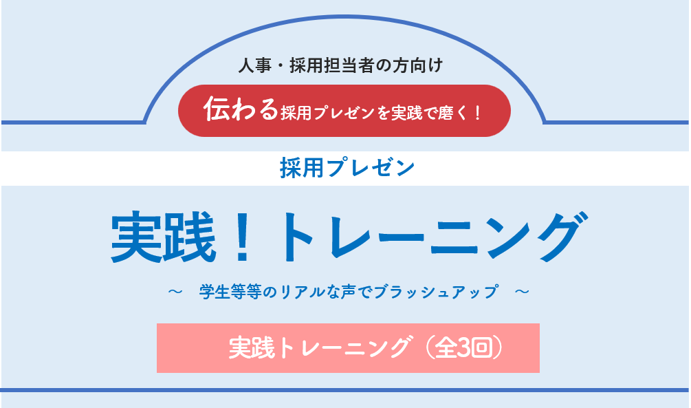 【採用プレゼン実践！トレーニング】実践トレーニング（全3回）