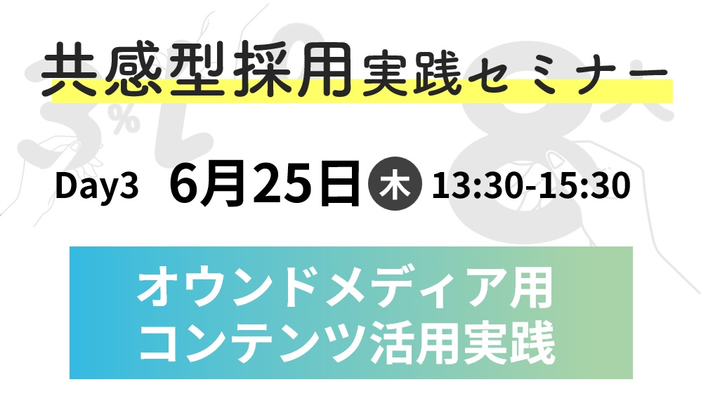 共感型採用セミナー［Day3］オウンドメディア用コンテンツ活用実践